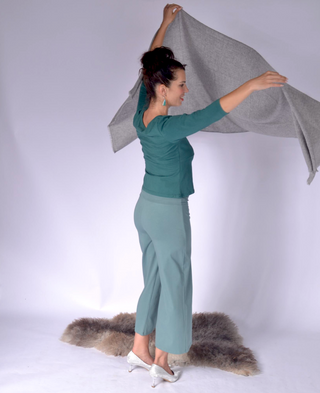 100% Cashmere Scarf Light Grey