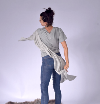 100% Cashmere Scarf Light Grey