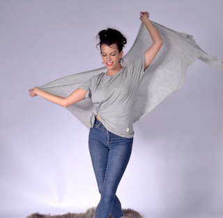 100% Cashmere Scarf Light Grey