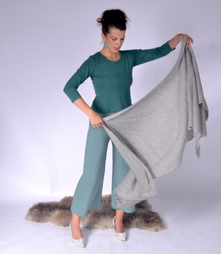 100% Cashmere Scarf Light Grey