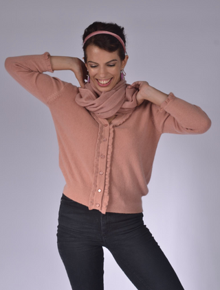 Cardigan with Frill Peach / XS