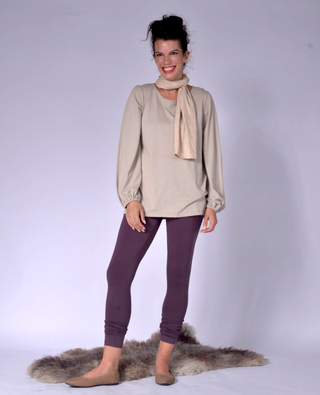 Loose Fitting Ladies Top with Long Bell Sleeves