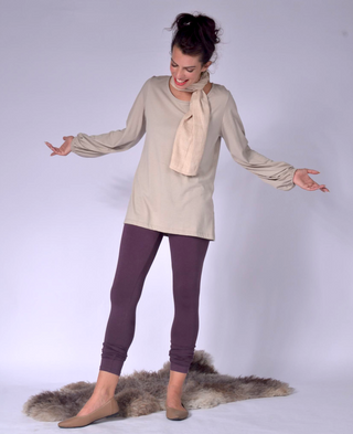 Loose Fitting Ladies Top with Long Bell Sleeves