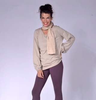 Loose Fitting Ladies Top with Long Bell Sleeves