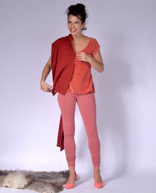 Close Fitting Ladies Tights Dark Peach / S