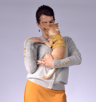 Dog Wraparound with Golden Silk Brokade