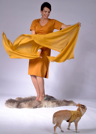 Dog Wraparound with Golden Silk Brokade