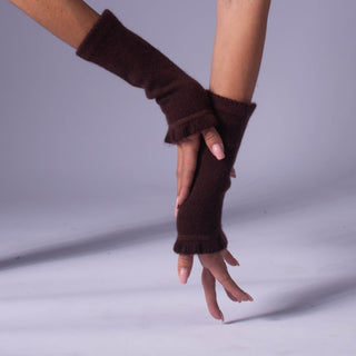 Frilled Wristguards Golden Dark Brown / Regular