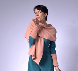 Knit Scarf with Frill Clothing
