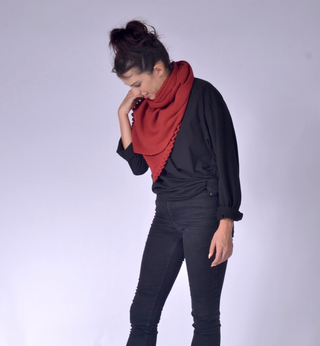 Knit Scarf with Frill Clothing