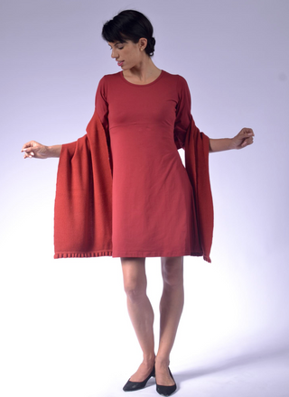 Knit Scarf with Frill Light Maroon Clothing