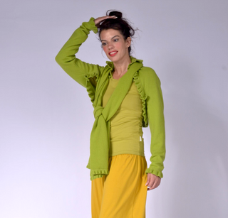 Ladies Long Sleeve Cotton Top XS / Lime Green