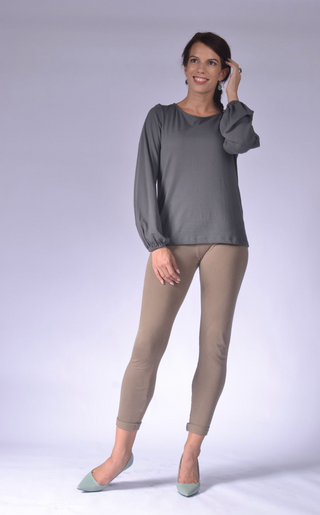 Loose Fitting Ladies Top with Long Bell Sleeves