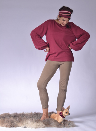Loose Fitting Ladies Top with Long Bell Sleeves