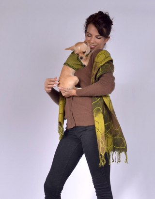 Multi Coloured Hand Felted Scarf with Woolen Thread