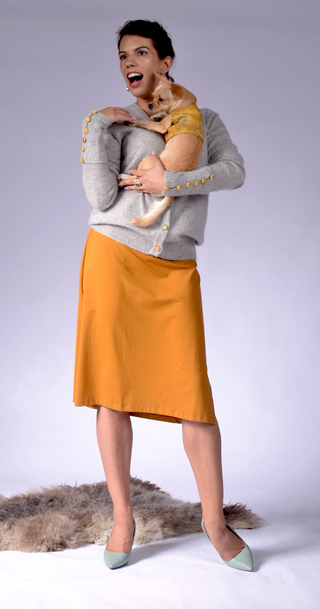 Parsley style Classical Cardigan with Fabric Buttons