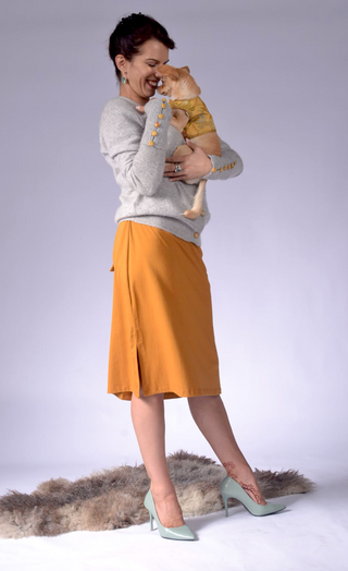 Parsley style Classical Cardigan with Fabric Buttons