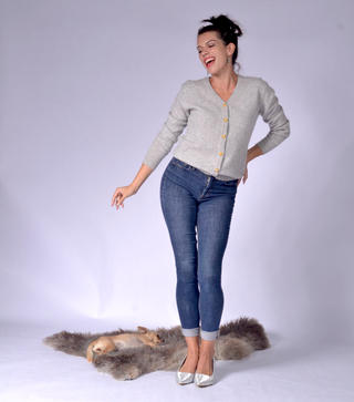 Parsley style Classical Cardigan with Fabric Buttons