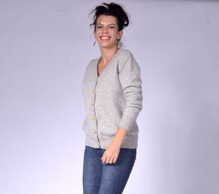 Parsley style Classical Cardigan with Fabric Buttons