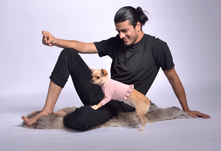 Pique Dog Sweater with Frill
