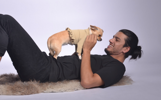 Pique Dog Sweater with Frill