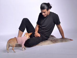 Pique Dog Sweater with Frill