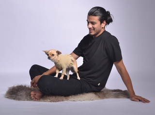 Pique Dog Sweater with Frill