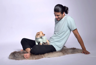 Mint green Pique Dog Sweater with Frill