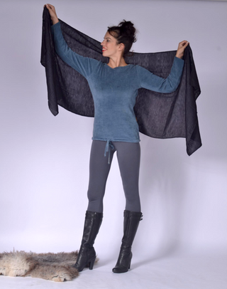 Silk Stole Charcoal Grey