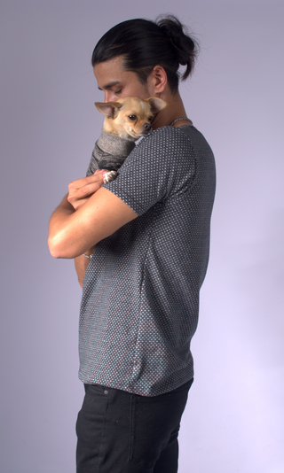 Turtleneck Dog Sweater with Two Different Colour Yarns Clothing