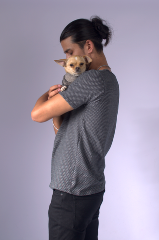 Turtleneck Dog Sweater with Two Different Colour Yarns Clothing