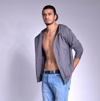 Unisex Hoodie with Zipper Blue / S