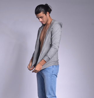 Unisex Hoodie with Zipper Medium Grey / S