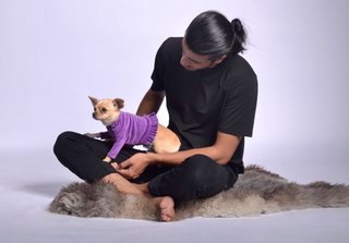 Velura Dog Sweater with Frill