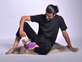 Velura Dog Sweater with Frill