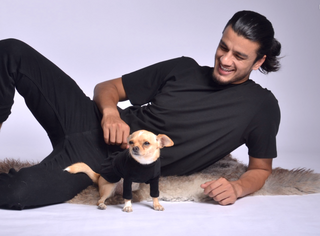 Velura Dog Sweater with Frill Black / Extra small
